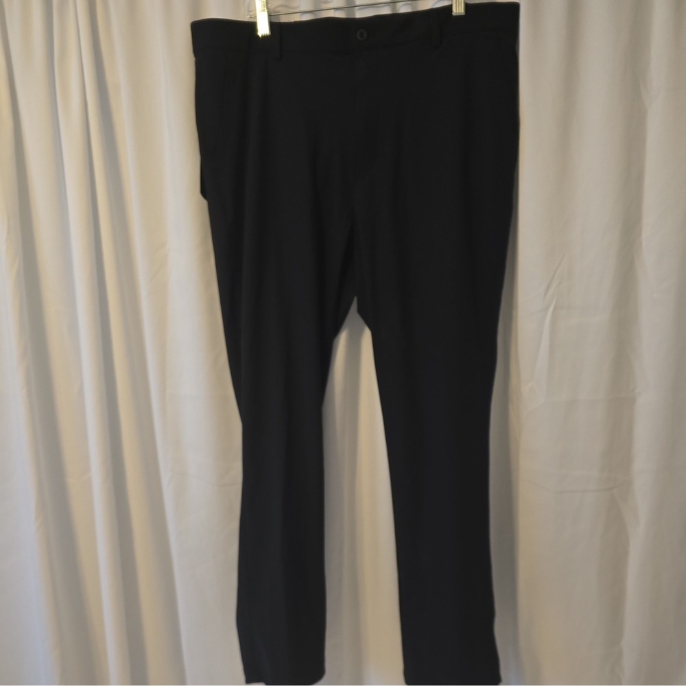 Greg Norman Men's Performance Stretch Black Pants 38x30 Flat Front NWT